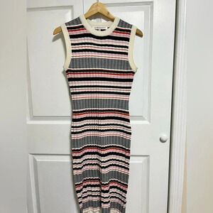 Cupcakes&Cashmere Striped Knit Midi Dress Size Small